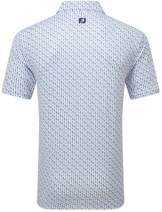 FootJoy Figure Print Lisle pánské polo, bílo/tmavě modré