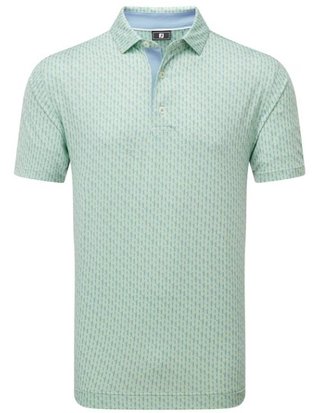 FootJoy Figure Print Lisle pánské polo, zeleno/modré