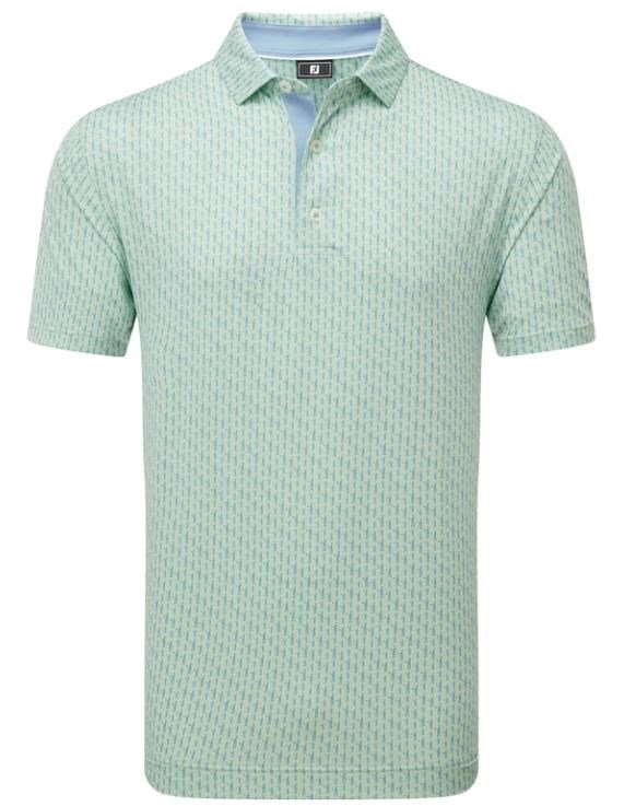 FootJoy Figure Print Lisle pánské polo, zeleno/modré
