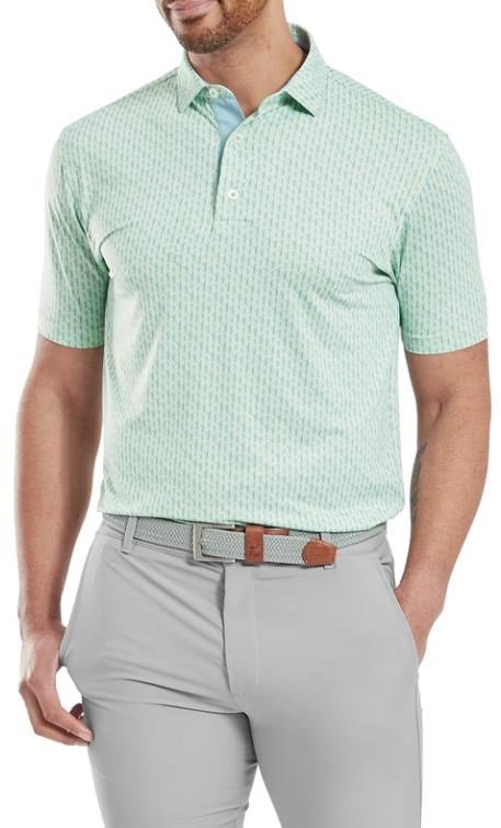 FootJoy Figure Print Lisle pánské polo, zeleno/modré