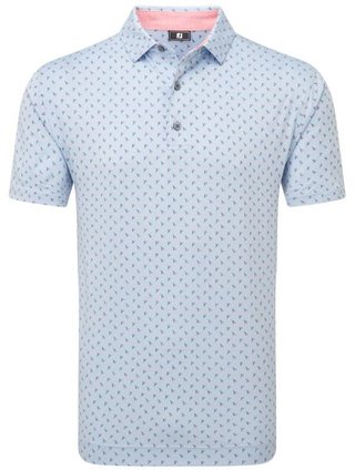 FootJoy Flower Bud Foulard Lisle pánské polo, světle modré