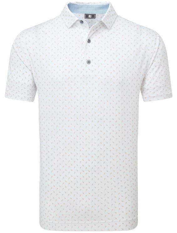 FootJoy Flower Bud Foulard Lisle pánské polo, bílé