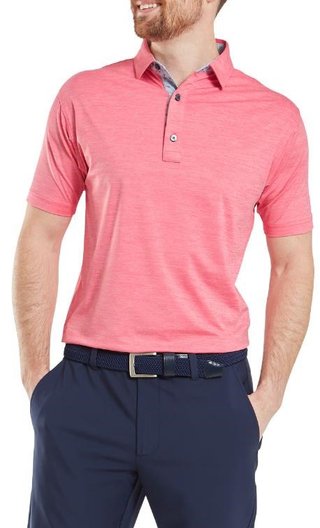 FootJoy Heather Lisle with Trim pánské polo, růžové