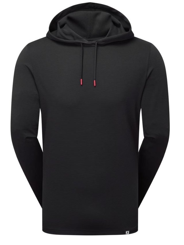 FootJoy Ottoman Jacquard Hoodie pánská mikina, černá