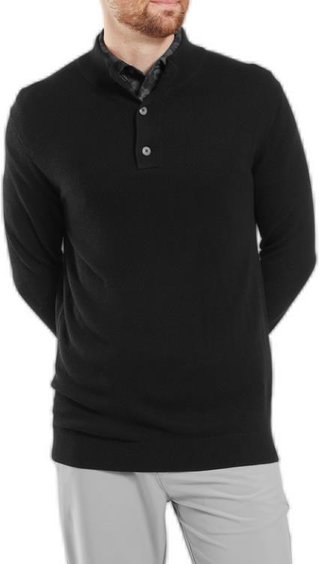 FootJoy Drirelease Button Placket pánský svetr, černý