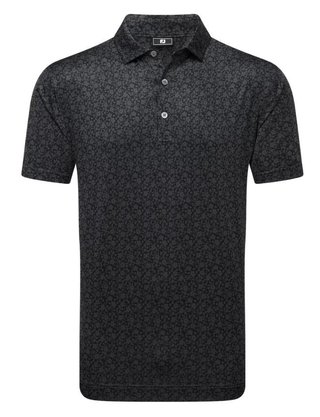 FootJoy Painted Floral Lisle pánské polo, černé