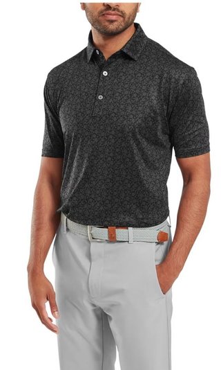 FootJoy Painted Floral Lisle pánské polo, černé