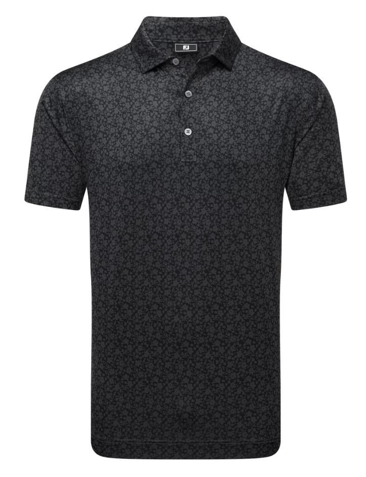FootJoy Painted Floral Lisle pánské polo, černé