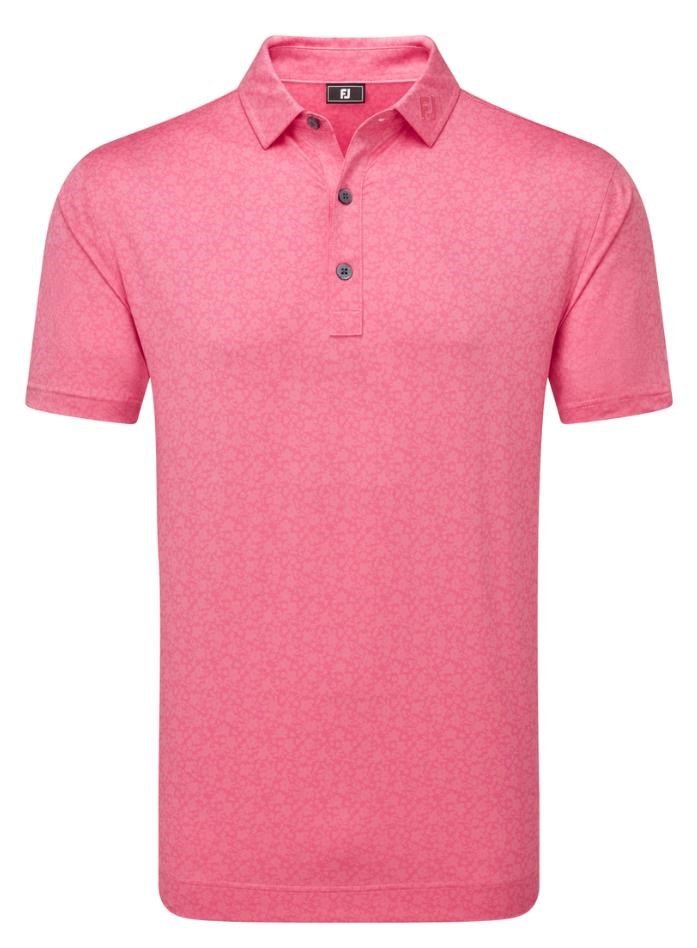 FootJoy Painted Floral Lisle pánské polo, pink lemonade