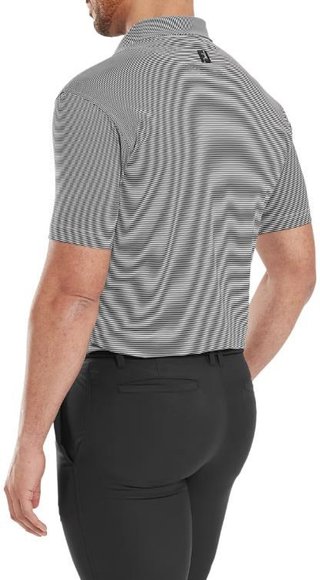 FootJoy Micro Feeder Stripe Lisle pánské polo, černo/bílé