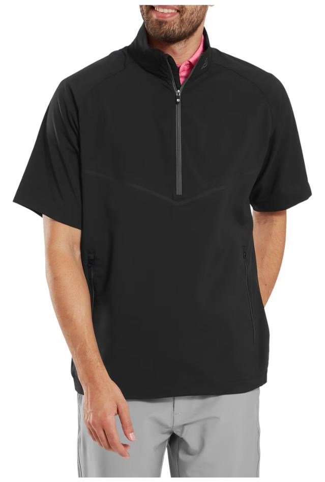 FootJoy Zephyr Short Sleeve Windshirt pánská bunda s krátkým rukávem, černá
