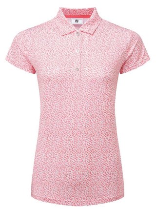 FootJoy Animal Print Cap Sleeve Lisle dámské polo, růžové