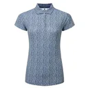 FootJoy Animal Print Cap Sleeve Lisle dámské polo, skyway/white/navy