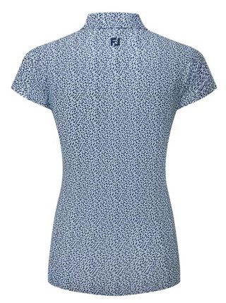 FootJoy Animal Print Cap Sleeve Lisle dámské polo, skyway/white/navy