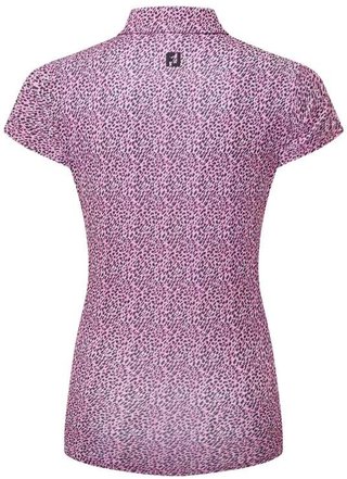 FootJoy Animal Print Cap Sleeve Lisle dámské polo, růžovo/černo/bílé