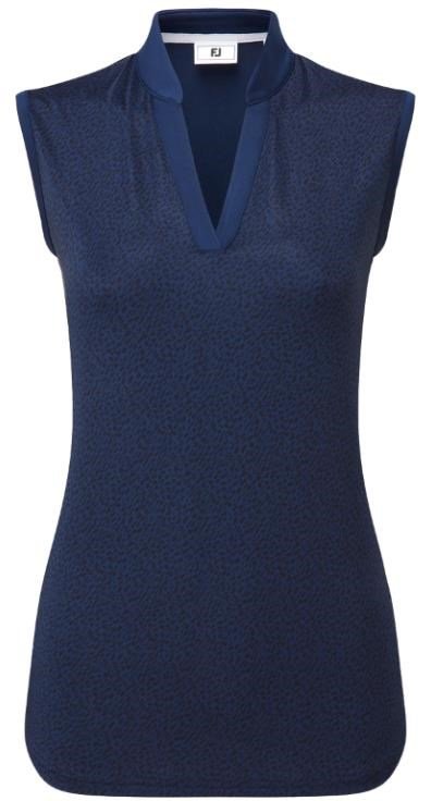 FootJoy Animal Print Sleeveless Lisle dámské polo, tmavě modré
