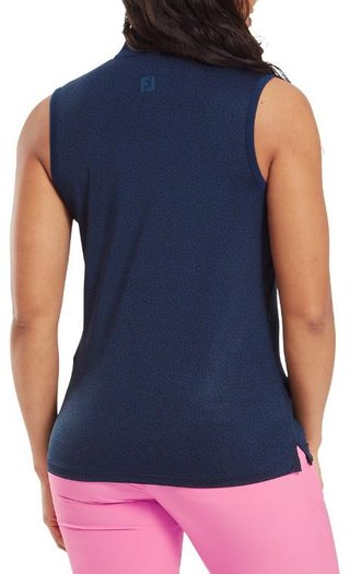 FootJoy Animal Print Sleeveless Lisle dámské polo, tmavě modré