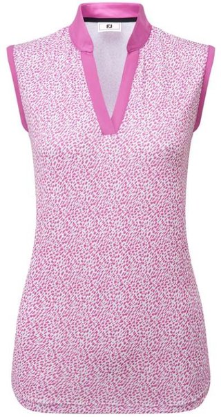 FootJoy Animal Print Sleeveless Lisle dámské polo, růžové