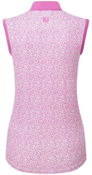 FootJoy Animal Print Sleeveless Lisle dámské polo, růžové