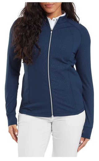 FootJoy Embossed Full-Zip Midlayer dámská mikina, tmavě modrá