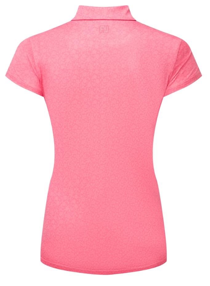 FootJoy Painted Floral Cap Sleeve Lisle dámské polo, růžové