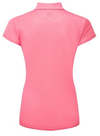 FootJoy Painted Floral Cap Sleeve Lisle dámské polo, růžové