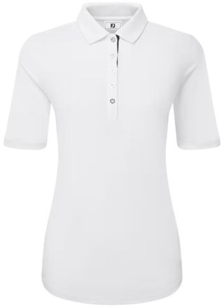 FootJoy Half Sleeve Ruched Lisle dámské polo, bílé