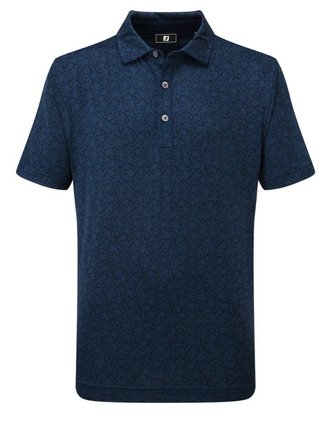 Footjoy Painted Floral Lisle dětské polo, tmavě modré