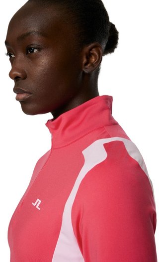 J.Lindeberg Mae Quarter Zip Mid layer dámská mikina, azalea