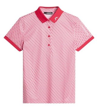 J.Lindeberg Tour Tech Print dámské polo, tour geo pink