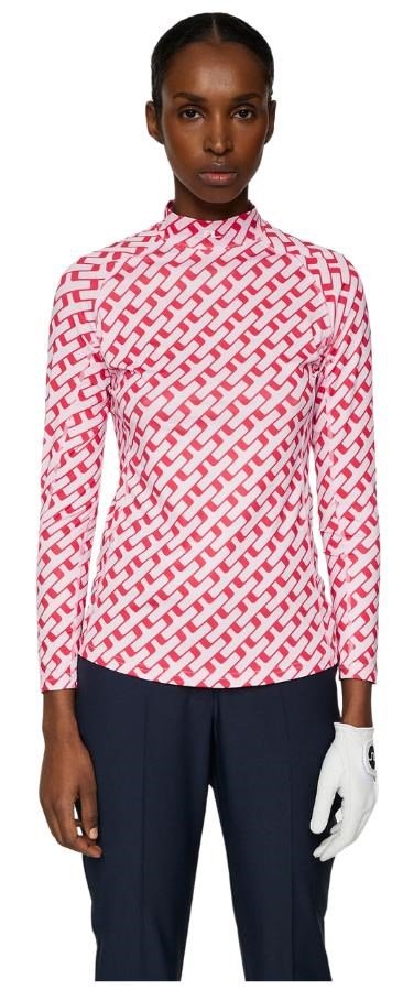 J.Lindeberg Ella Print Soft Compression dámský top, tour geo pink