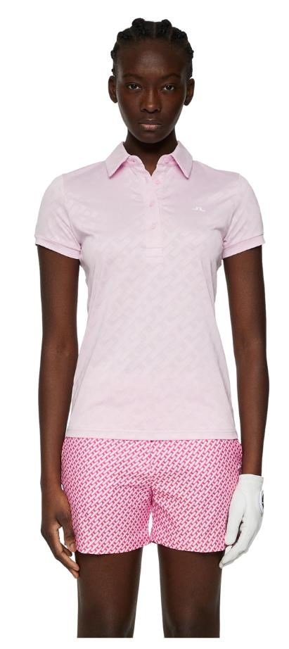 J.Lindeberg Alaya Jacquard dámské polo, růžové