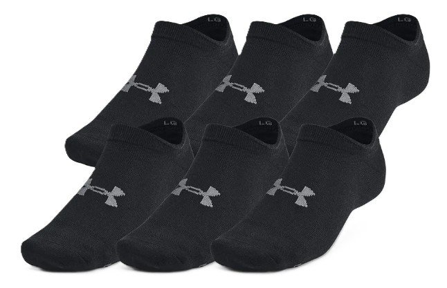 Under Armour Essential No Show unisex ponožky, 6párů, černé