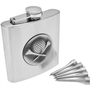Longridge Golfers Hip Flask Set + týčka