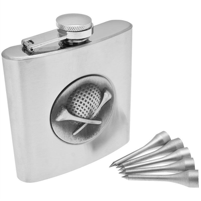 Longridge Golfers Hip Flask Set + týčka