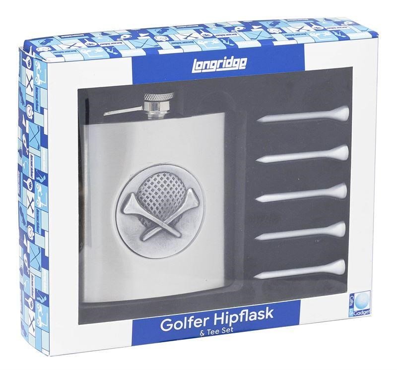 Longridge Golfers Hip Flask Set + týčka