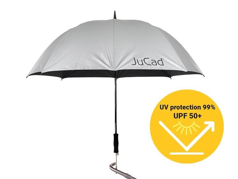 JuCad teleskopický golfový deštník 68" s pinem, stříbrný (UV ochrana)