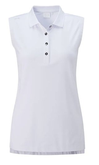 Ping Solene sleeveless dámské polo bez rukávů, bílé