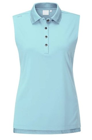 Ping Solene sleeveless dámské polo bez rukávů, modré