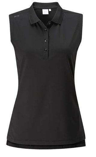 Ping Solene sleeveless dámské polo bez rukávů, černé