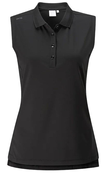 Ping Solene sleeveless dámské polo bez rukávů, černé