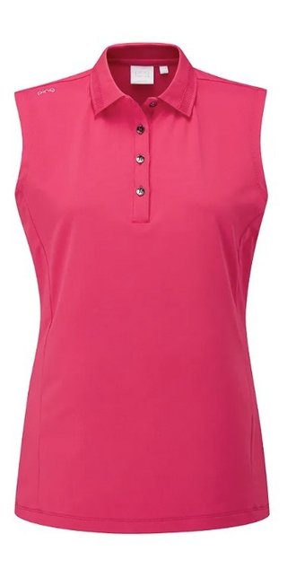 Ping Solene sleeveless dámské polo bez rukávů, růžové