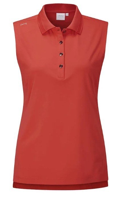 Ping Solene sleeveless dámské polo bez rukávů, červené