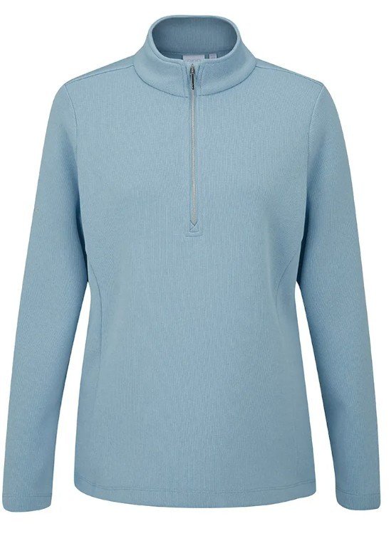 Ping Lyla half zip ribbed dámská fleecová mikina, modrá