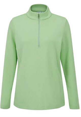 Ping Lyla half zip ribbed dámská fleecová mikina, mentolová