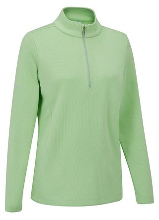 Ping Lyla half zip ribbed dámská fleecová mikina, mentolová