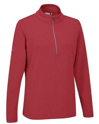 Ping Lyla half zip ribbed dámská fleecová mikina, červená