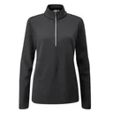 Ping Lyla half zip ribbed dámská fleecová mikina, černá