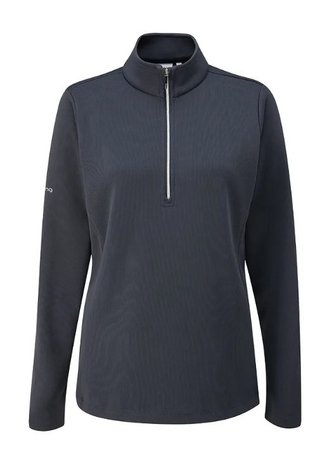 Ping Lyla half zip ribbed dámská fleecová mikina, tmavě modrá