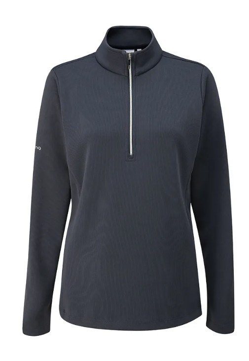 Ping Lyla half zip ribbed dámská fleecová mikina, tmavě modrá